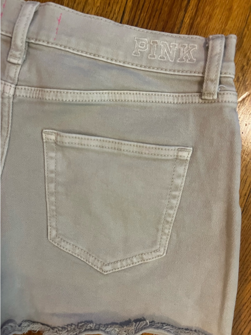 PINK Victoria's Secret Beige Denim Cutoff Shorts